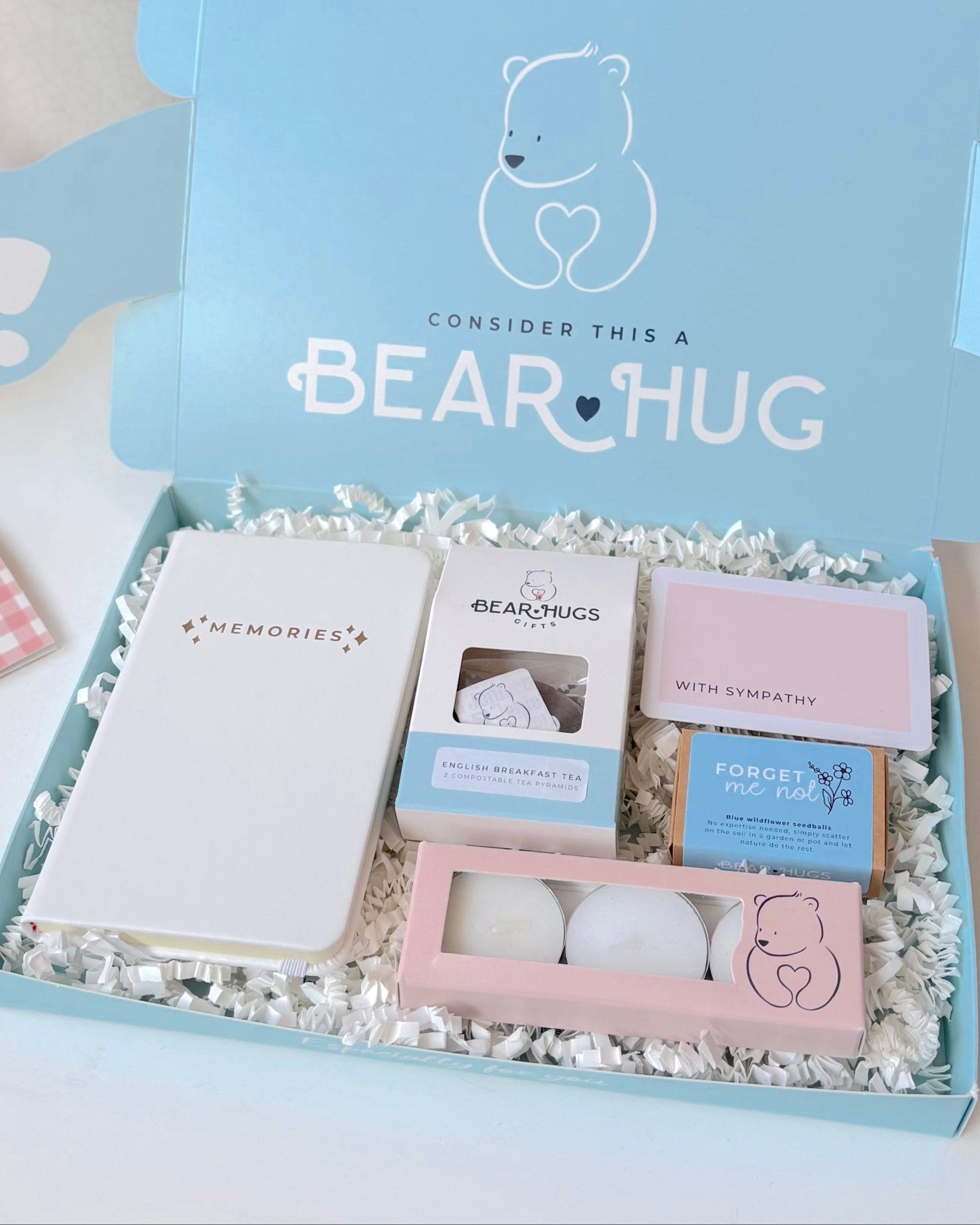 Loved and Remembered Letterbox Hug in a Box - BearHugs - thinking of you gifts by post