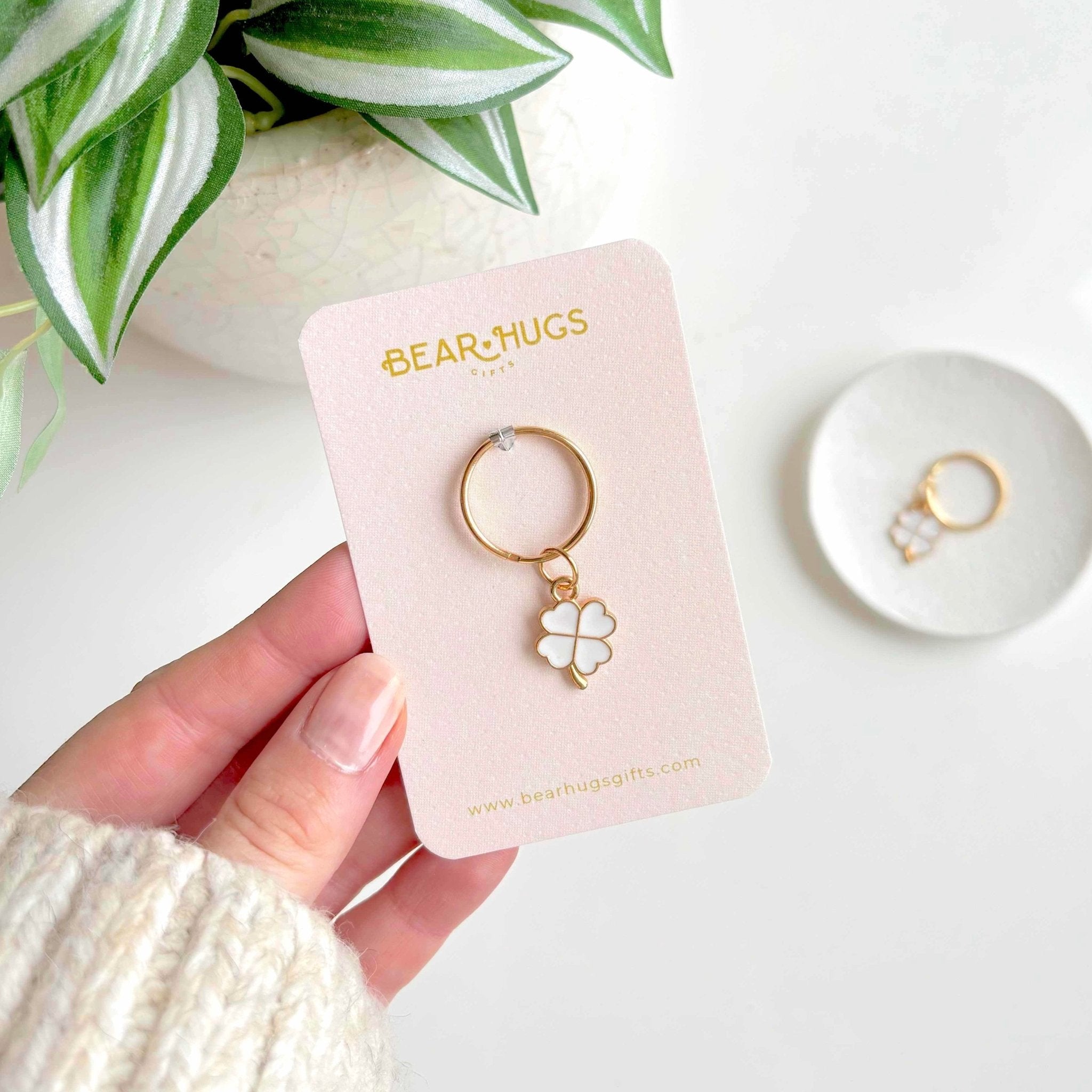 Luck and Love Keyring - BearHugs - thinking of you gifts by post
