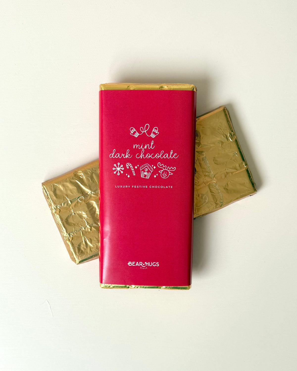 Luxury Mint Dark Chocolate Vegan Chocolate Bar - Christmas Edition - BearHugs - thinking of you gifts by post
