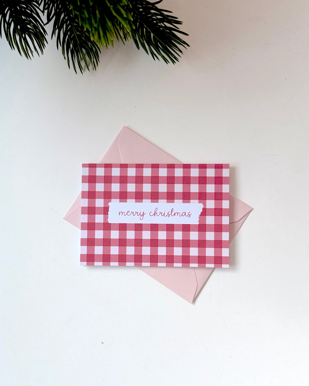 Merry Christmas Gingham Card - BearHugs - thinking of you gifts by post