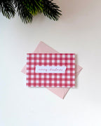 Merry Christmas Gingham Card - BearHugs - thinking of you gifts by post