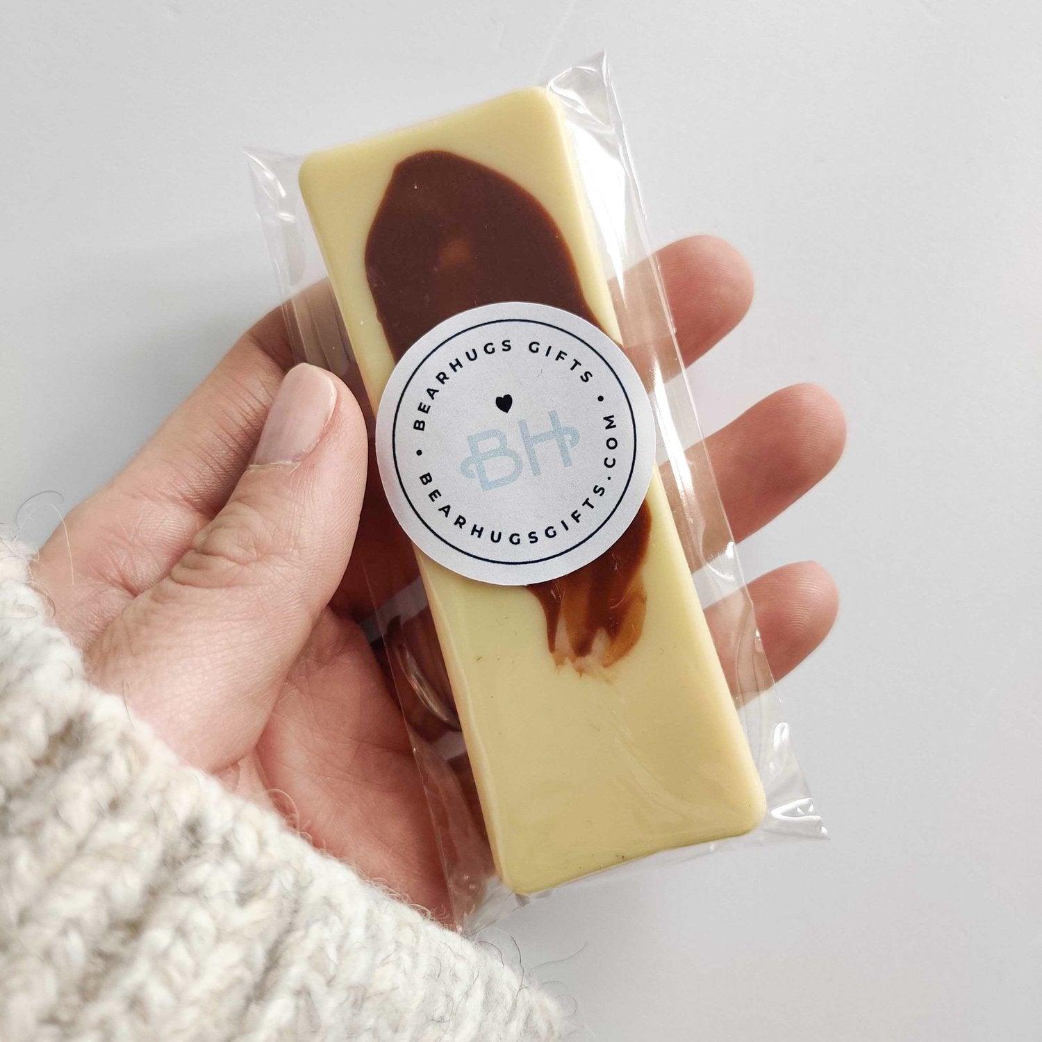 Mini Chocolate Bar - With Personalised Message Label - BearHugs - thinking of you gifts by post