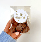 Naturally Vegan Dark Chocolate Buttons - With Personalised Message Label - BearHugs - thinking of you gifts by post