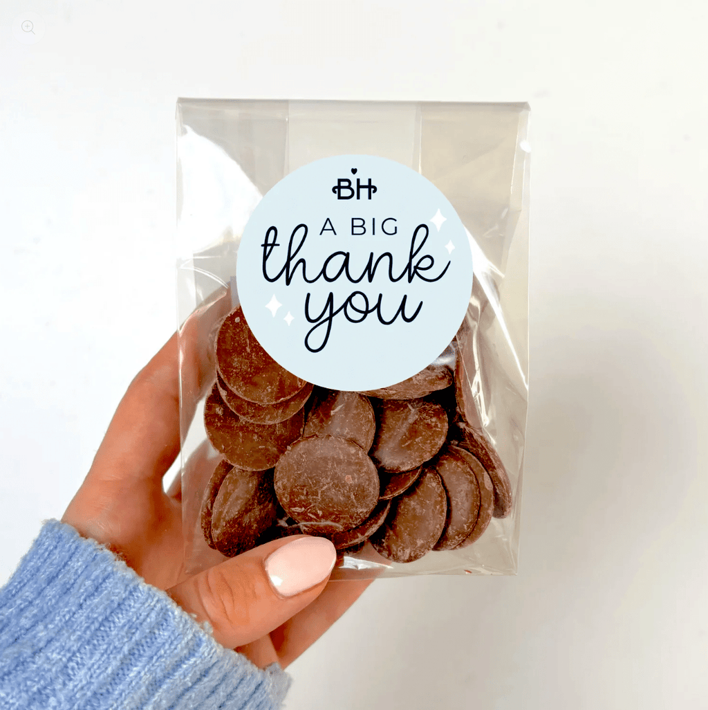 Naturally Vegan Dark Chocolate Buttons - With Personalised Message Label - BearHugs - thinking of you gifts by post