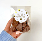 Naturally Vegan Dark Chocolate Buttons - With Personalised Message Label - BearHugs - thinking of you gifts by post