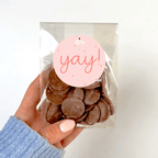 Naturally Vegan Dark Chocolate Buttons - With Personalised Message Label - BearHugs - thinking of you gifts by post