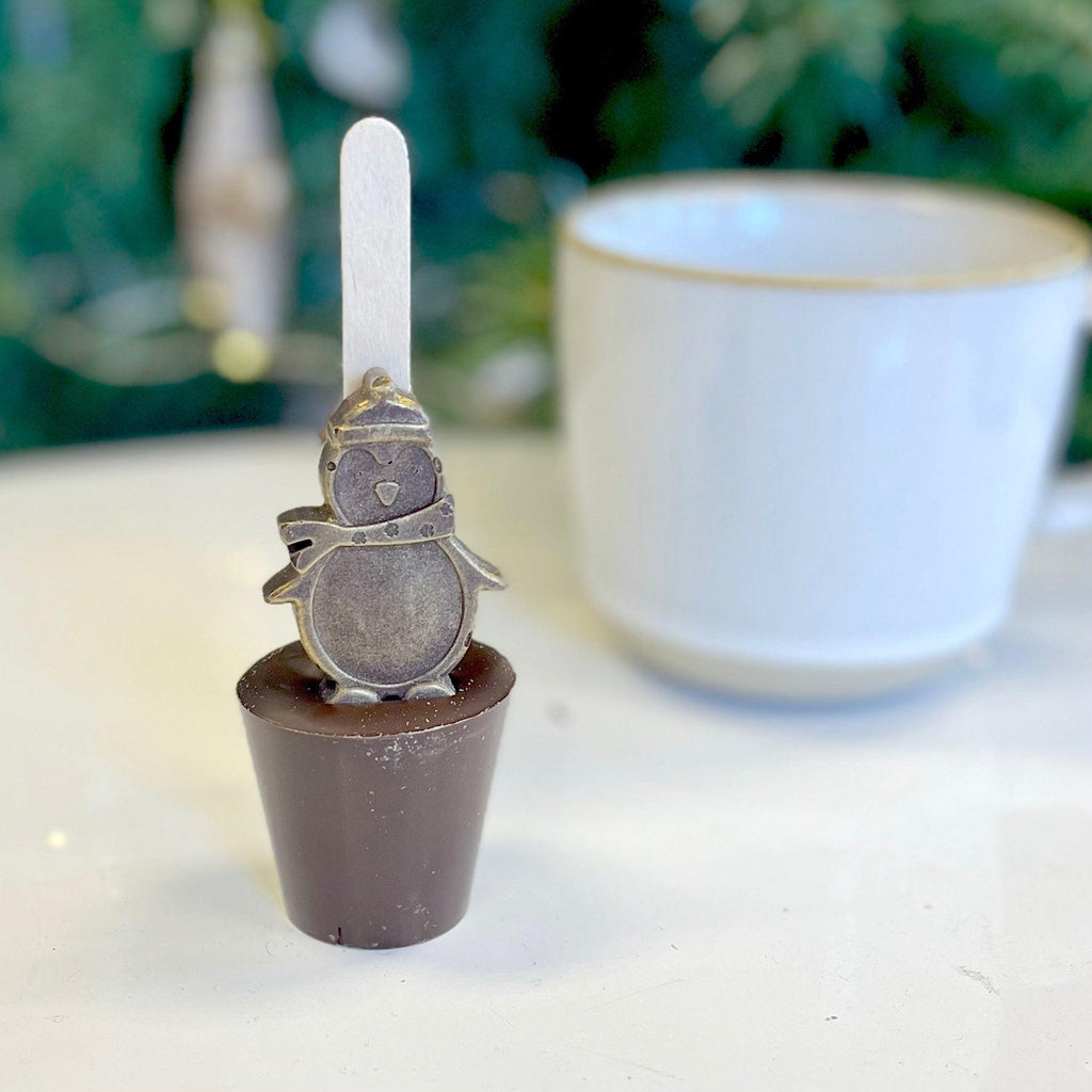 Naturally Vegan Dark Chocolate Penguin Hot Chocolate Stirrer - BearHugs - thinking of you gifts by post