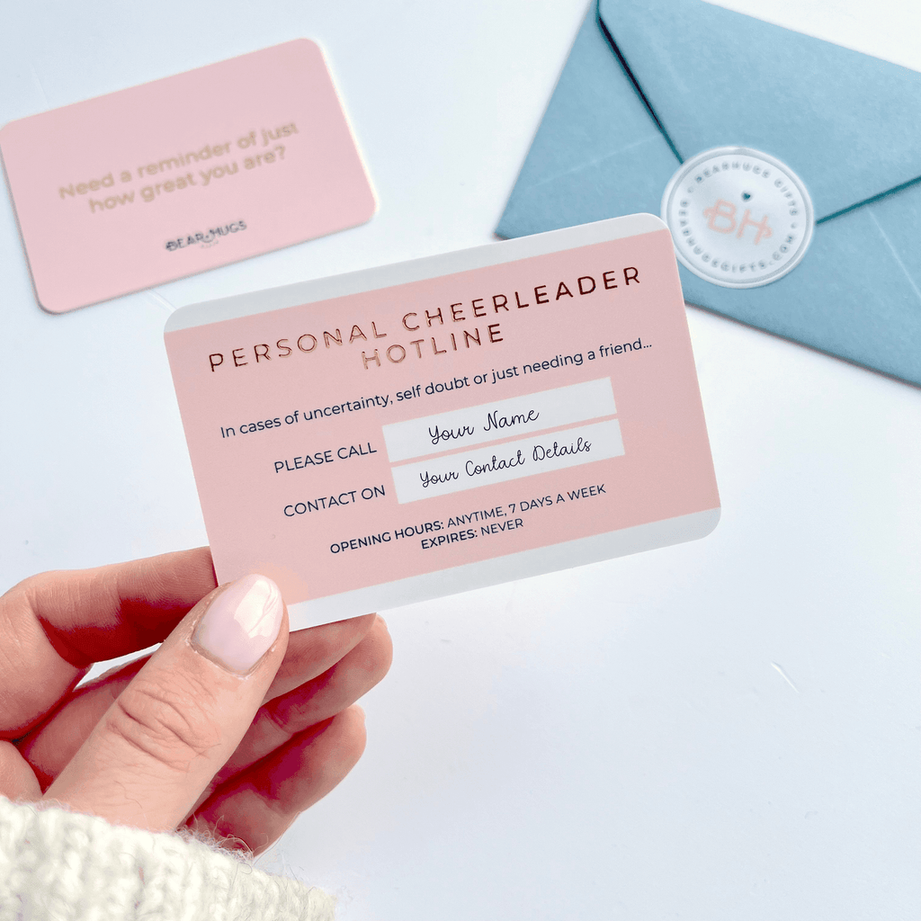 Personal Cheerleader Hotline Card - BearHugs - thinking of you gifts by post