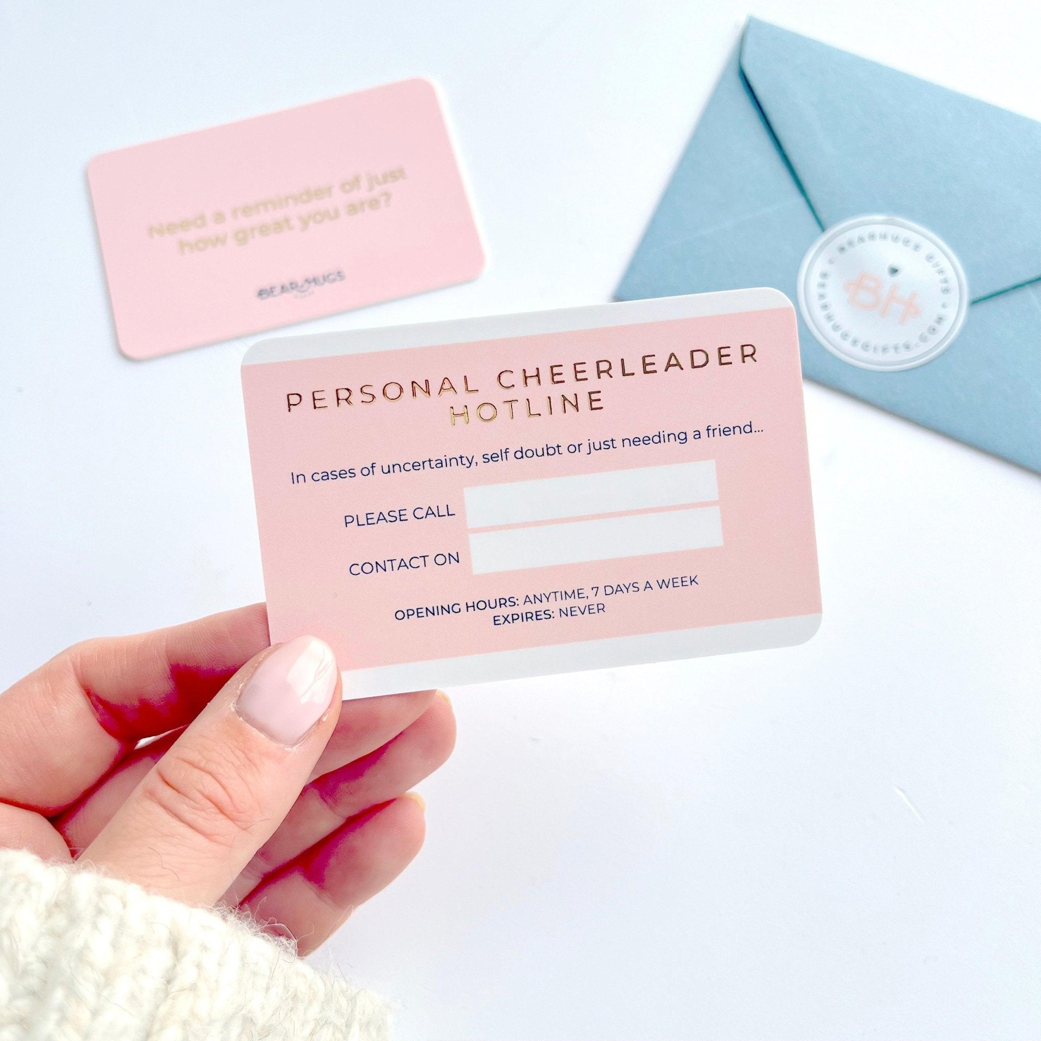Personal Cheerleader Hotline Card - BearHugs - thinking of you gifts by post