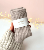 Taupe Wool Blend Socks - BearHugs - thinking of you gifts by post