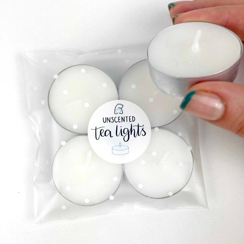 Unscented Tealight Candles - BearHugs