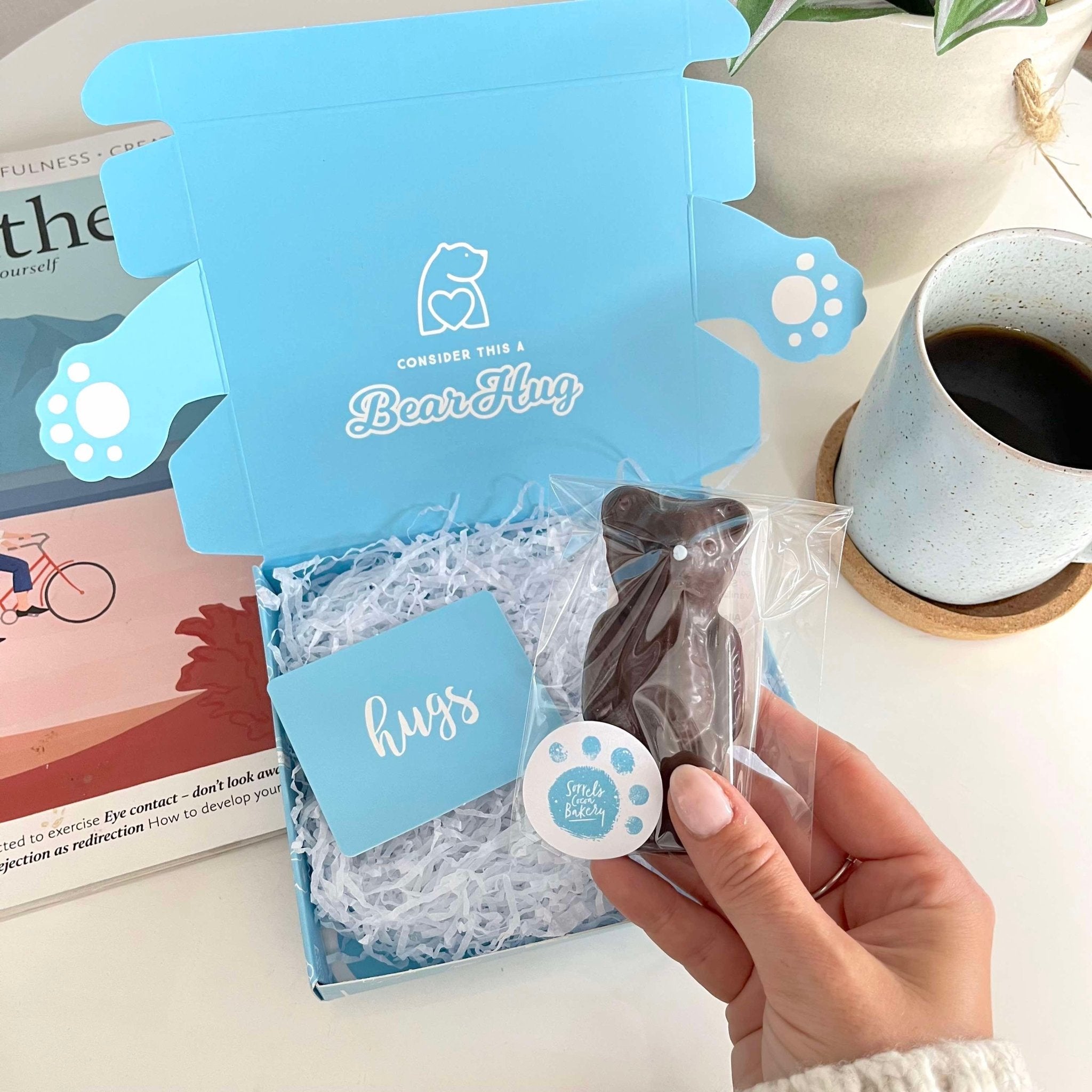 Vegan Dark Chocolate Bear Letterbox Hug - BearHugs - thinking of you gifts by post