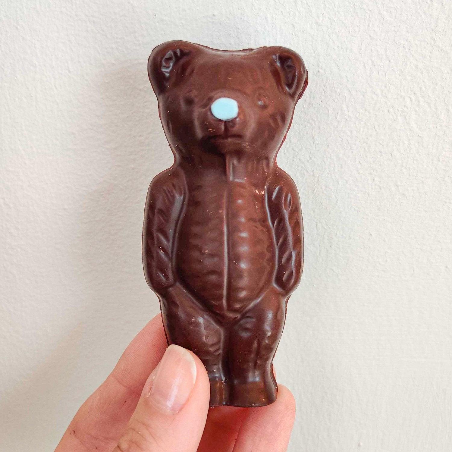 Vegan Dark Chocolate Blue Nosed Bear - BearHugs - thinking of you gifts by post