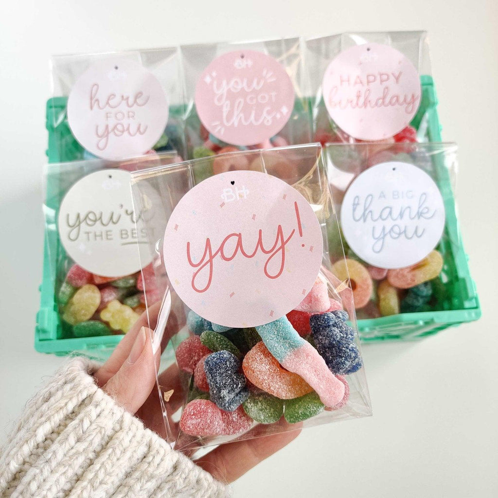 Vegan Sweets Bag - With Personalised Message Label - BearHugs - thinking of you gifts by post