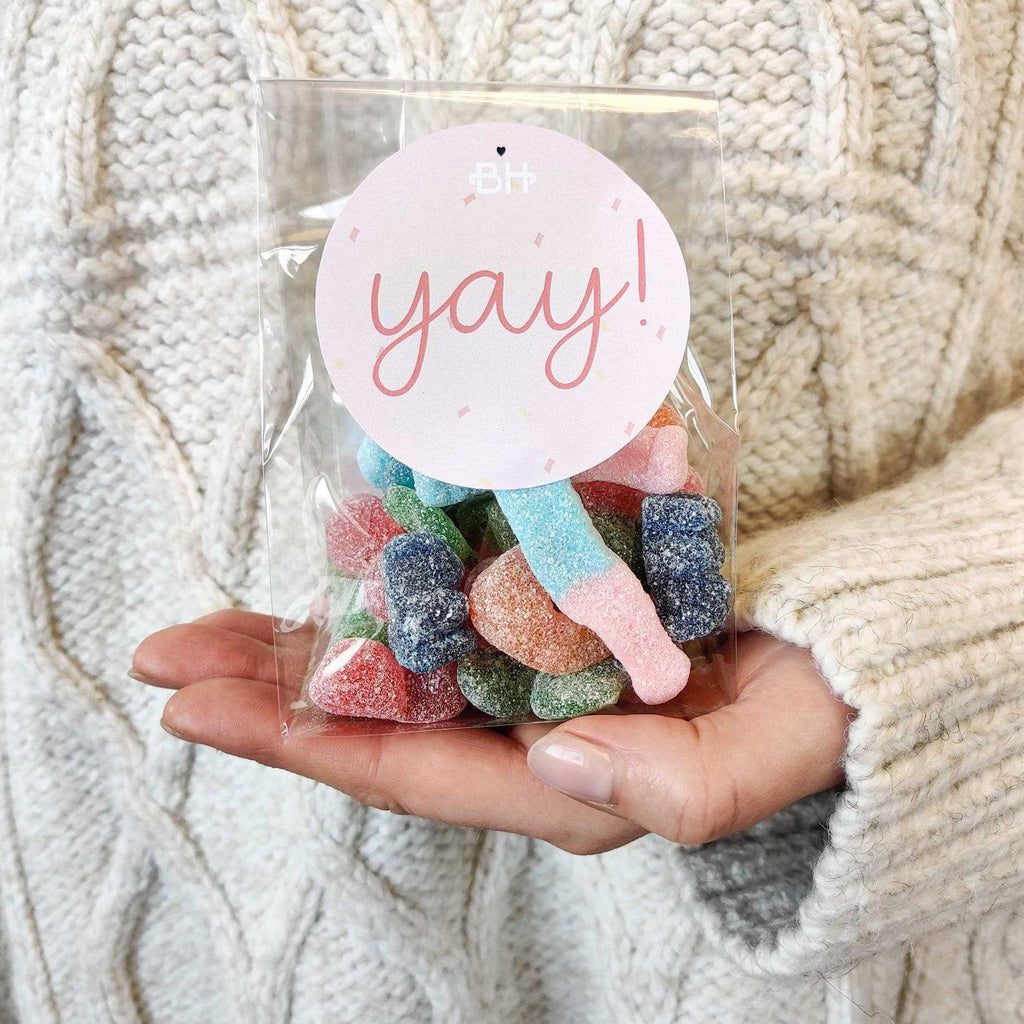 Vegan Sweets Bag - With Personalised Message Label - BearHugs - thinking of you gifts by post