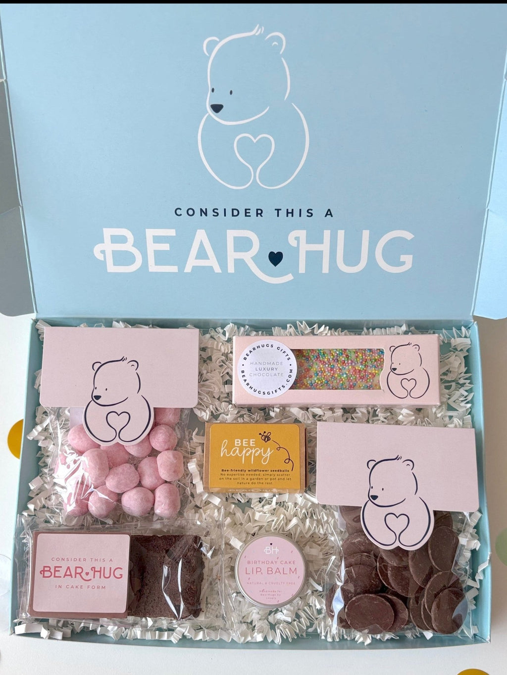 Very Happy Birthday Letterbox Hug in a Box - BearHugs - thinking of you gifts by post
