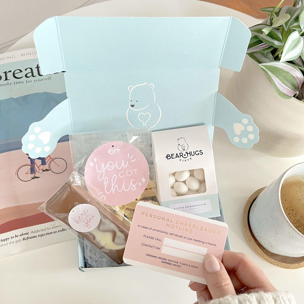 Cheering You On Hug in a Box - BearHugs - thinking of you gifts by post