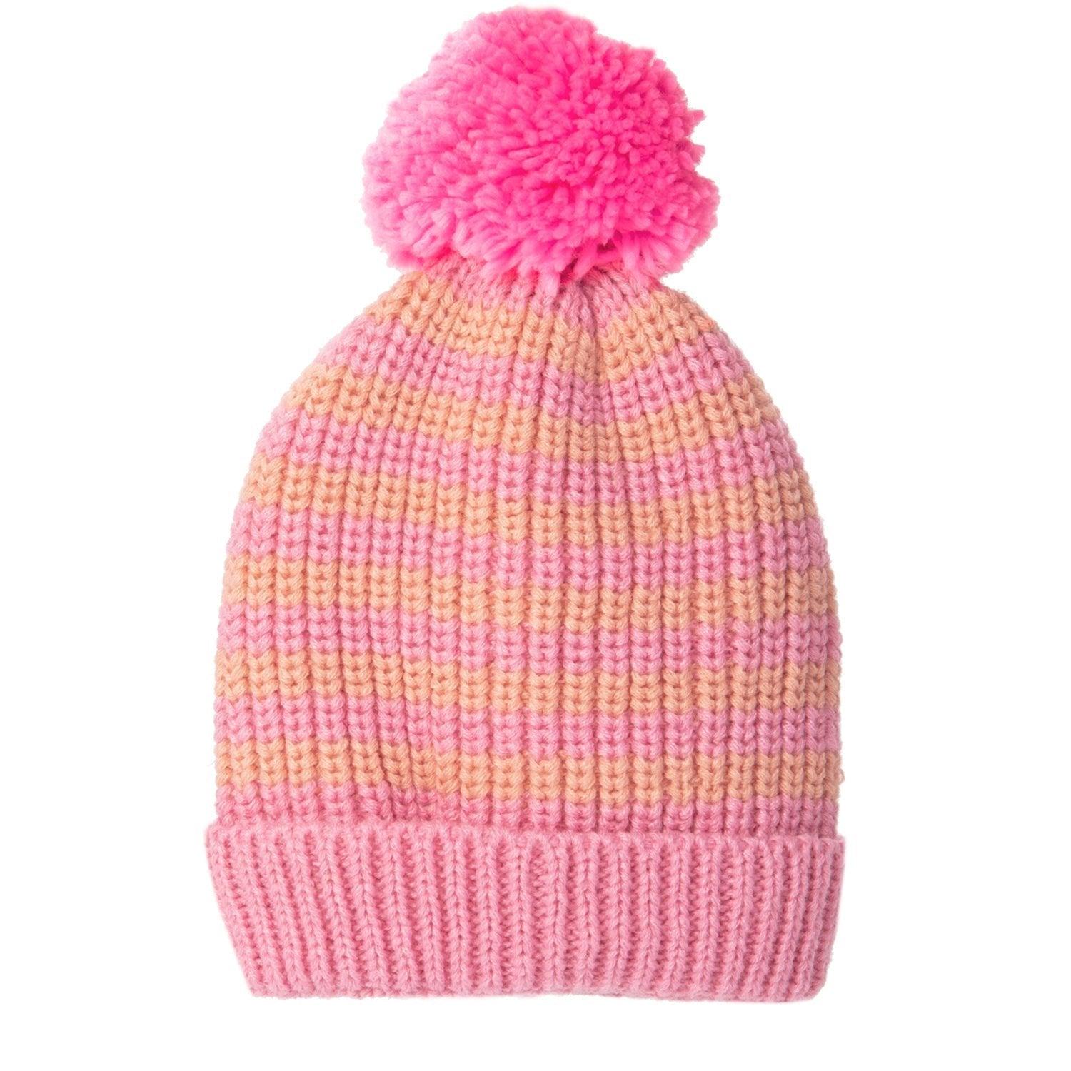 Children's Pink Knitted Bobble Hat - BearHugs - thinking of you gifts by post