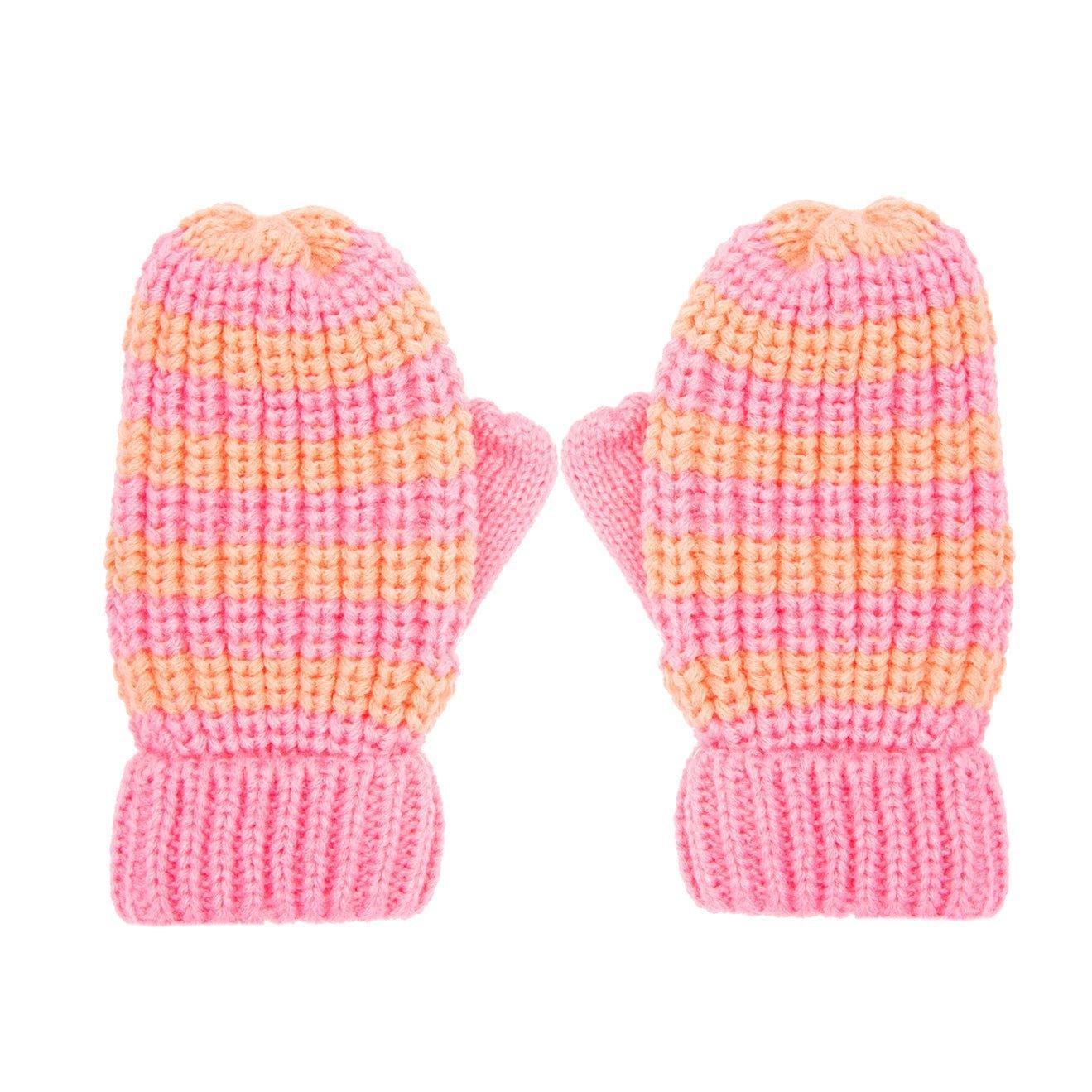 Children's Pink Knitted Mittens - BearHugs - thinking of you gifts by post