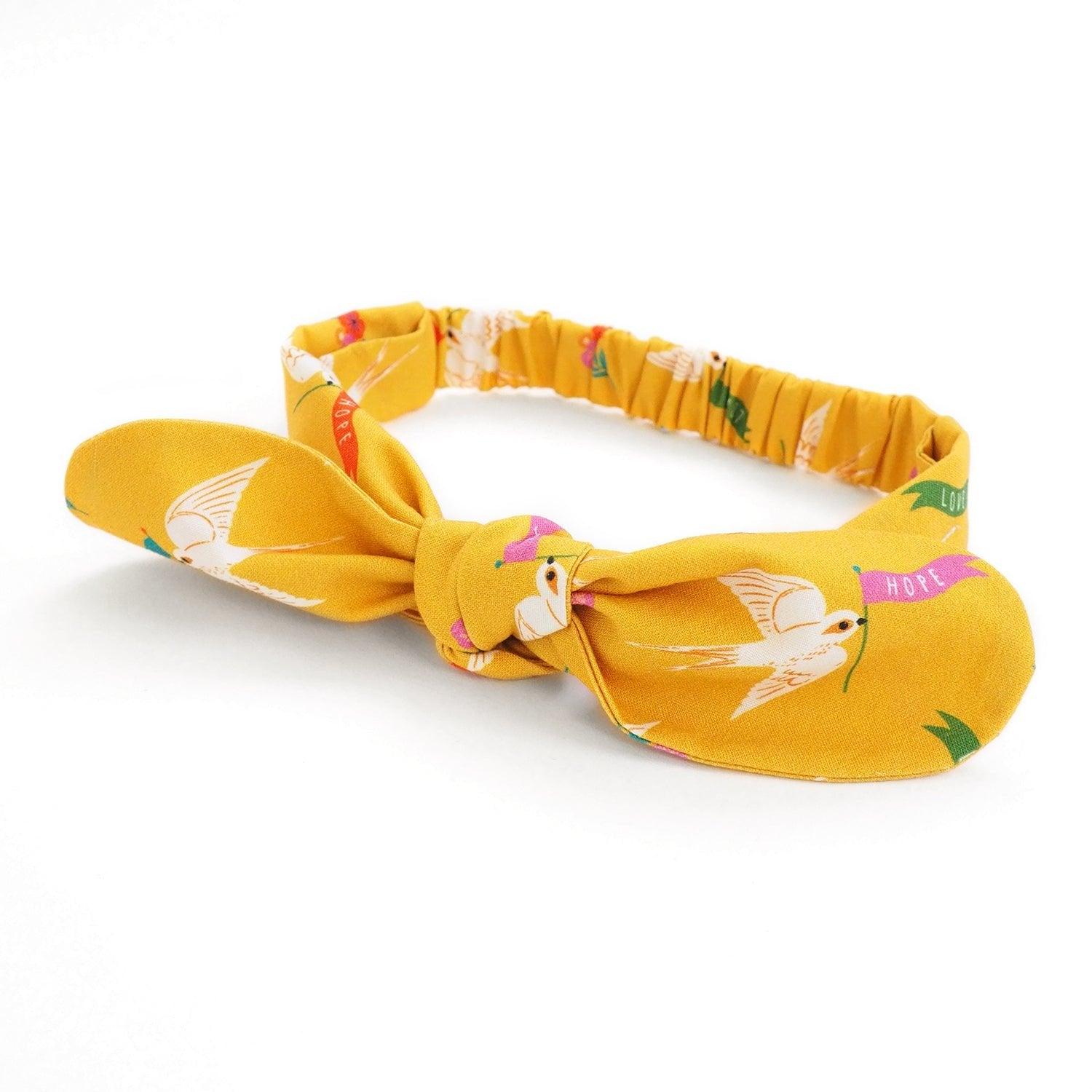 Hope and Love Yellow Headband - BearHugs - thinking of you gifts by post