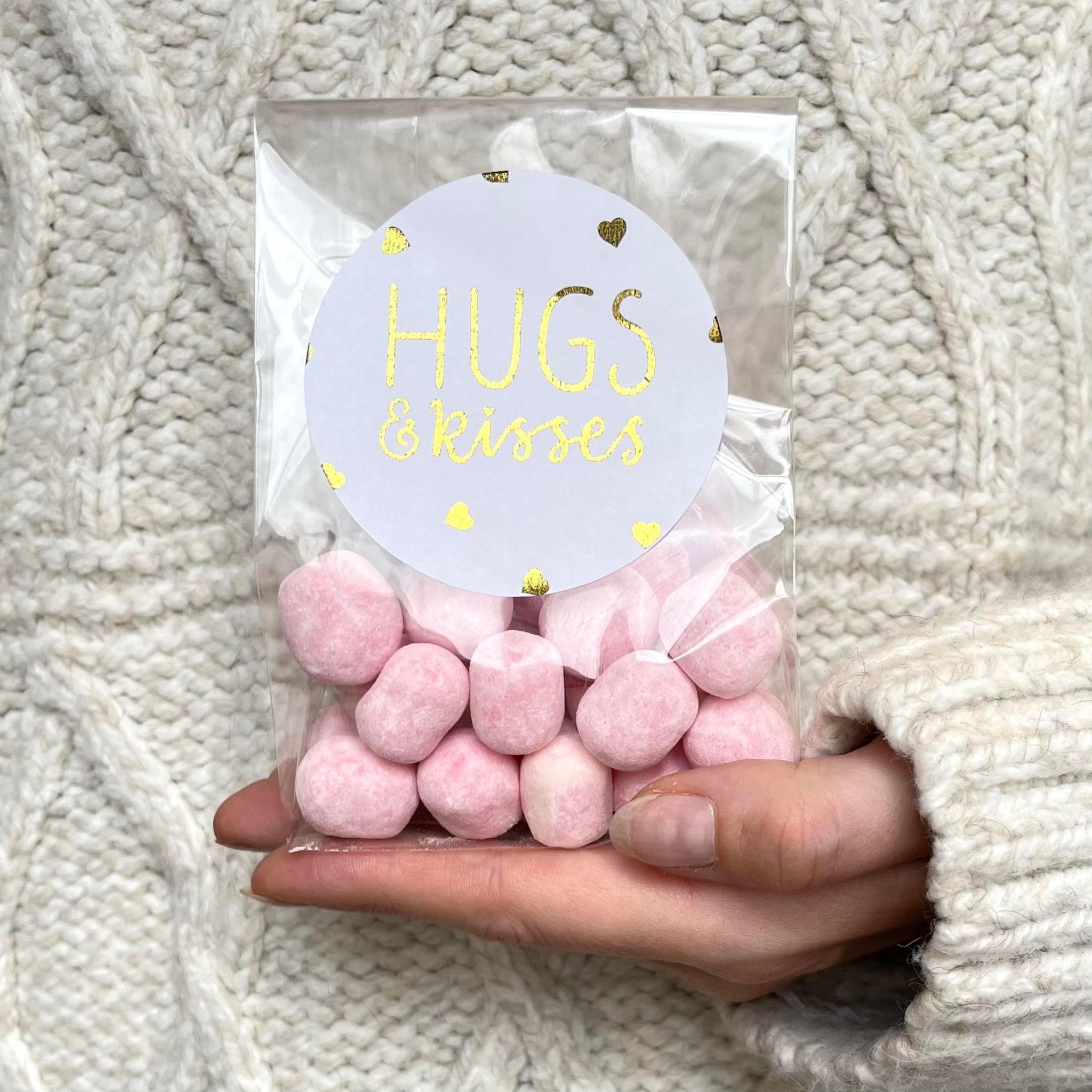 Vegan Sweets Bag - With Personalised Message Label - BearHugs - thinking of you gifts by post