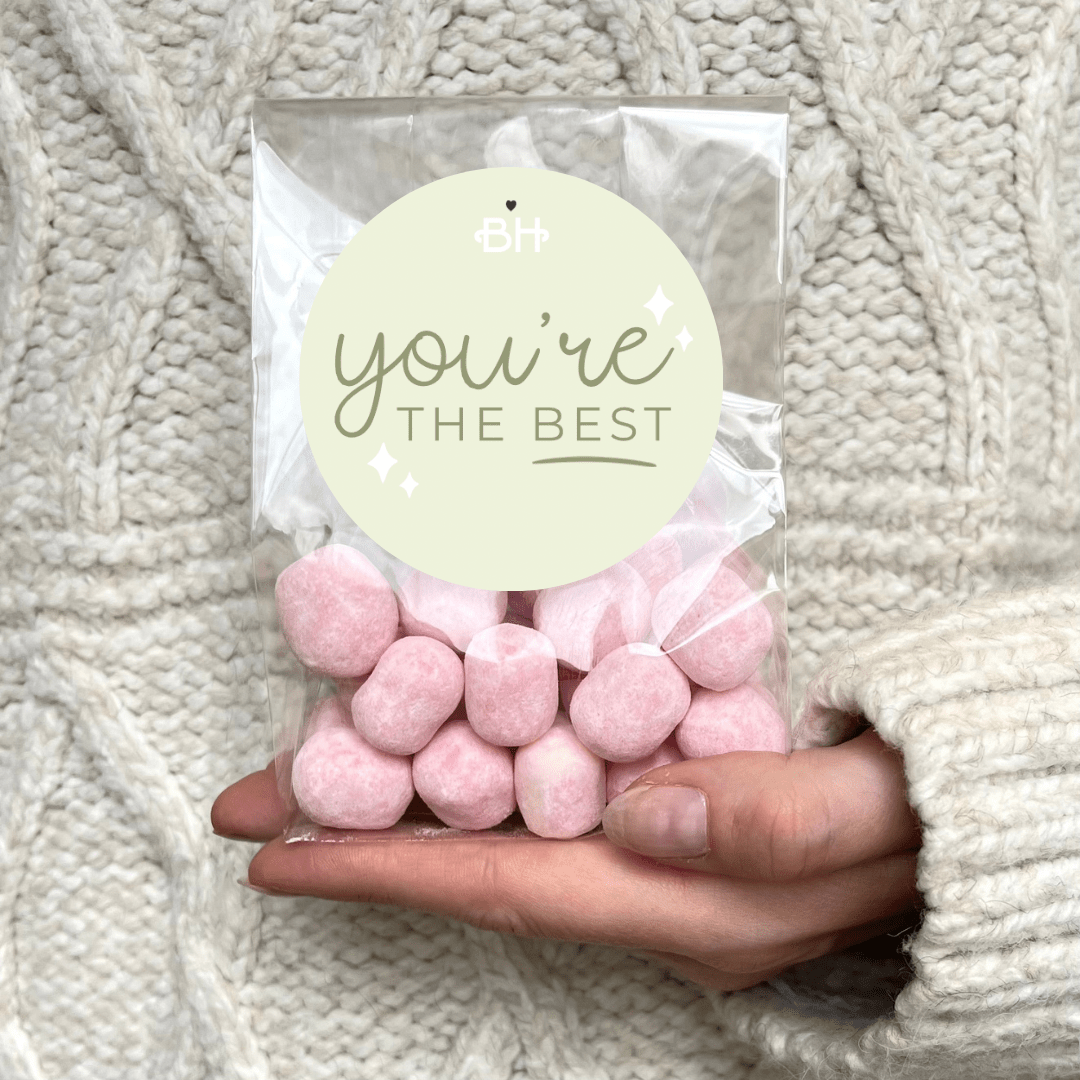 Vegan Sweets Bag - With Personalised Message Label - BearHugs - thinking of you gifts by post