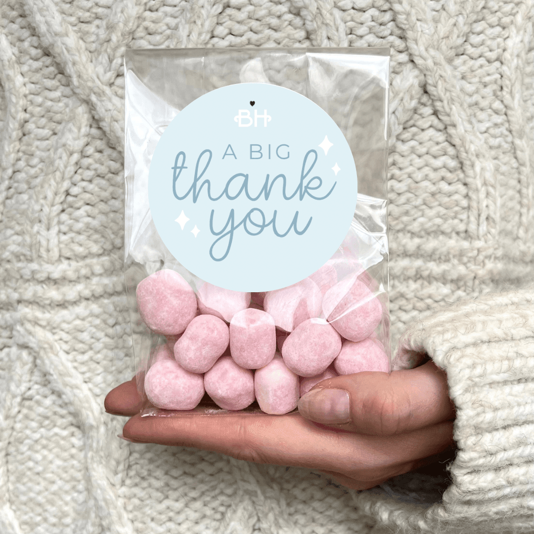 Vegan Sweets Bag - With Personalised Message Label - BearHugs - thinking of you gifts by post